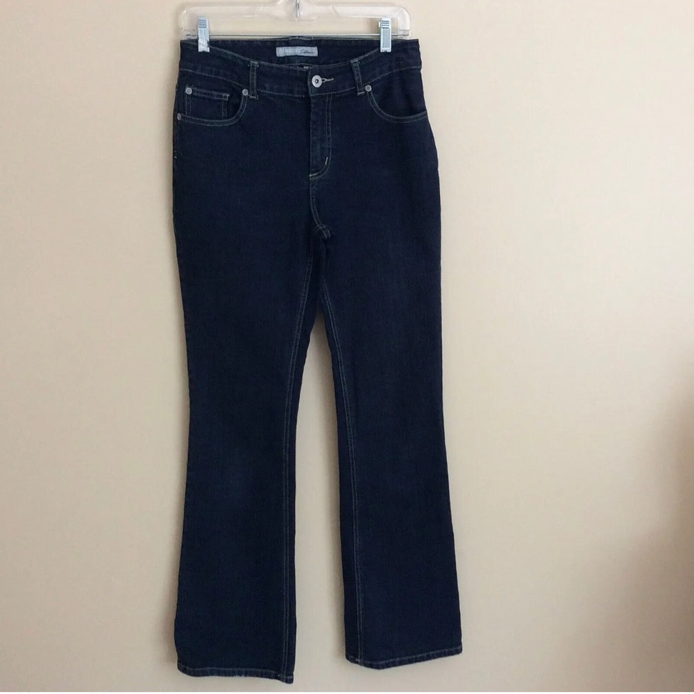 Chico’s Size 0.5 Platinum Charm Jeans Dark Wash Bootcut Stretch Denim Mid Rise